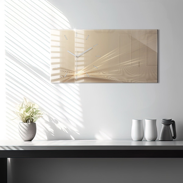Glass wall clock rectangular Abstract light