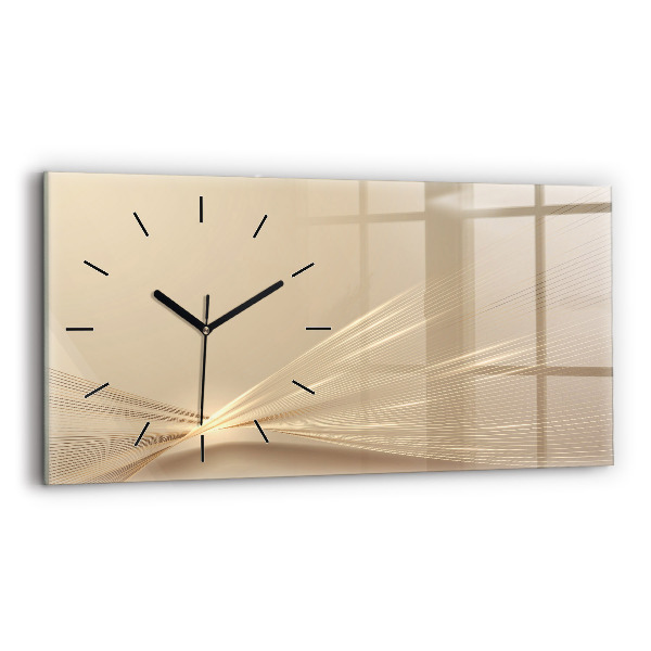 Glass wall clock rectangular Abstract light