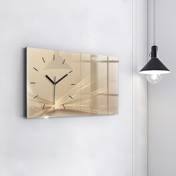 Glass wall clock rectangular Abstract light
