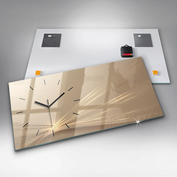 Glass wall clock rectangular Abstract light