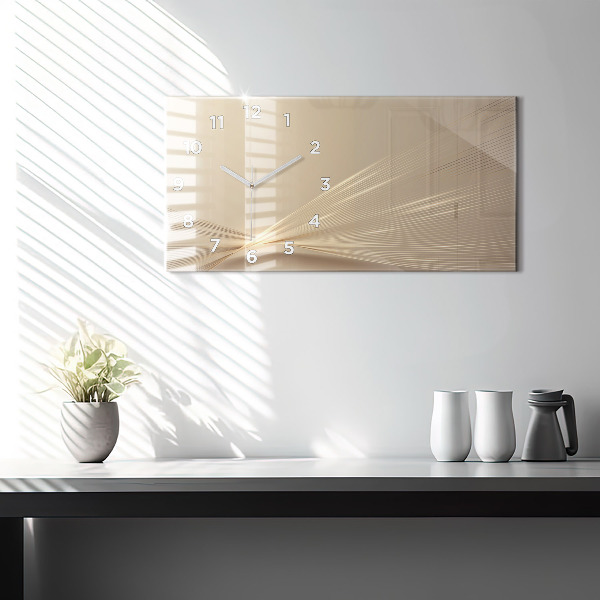 Glass wall clock rectangular Abstract light