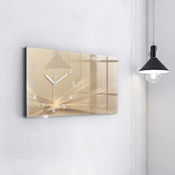 Glass wall clock rectangular Abstract light