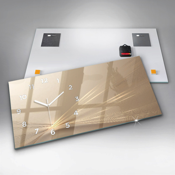 Glass wall clock rectangular Abstract light