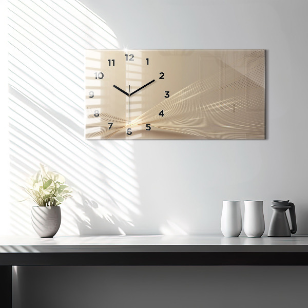 Glass wall clock rectangular Abstract light