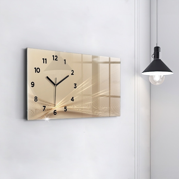 Glass wall clock rectangular Abstract light
