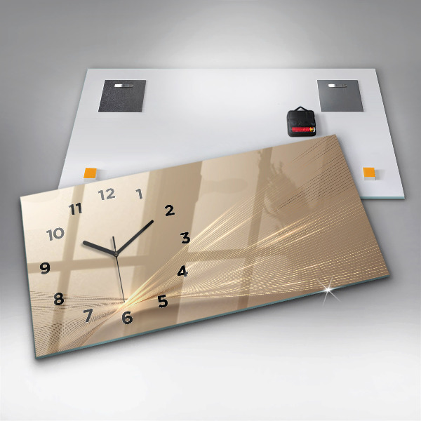 Glass wall clock rectangular Abstract light