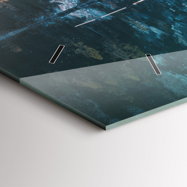 Glass wall clock rectangular Boats on the lake