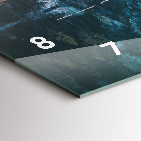 Glass wall clock rectangular Boats on the lake