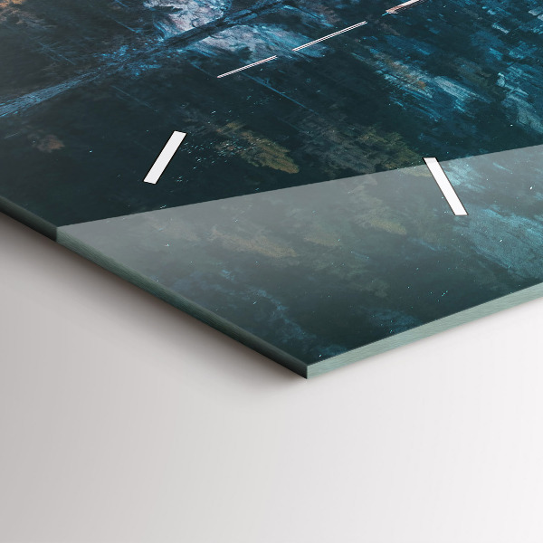 Glass wall clock rectangular Boats on the lake