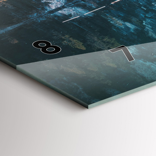 Glass wall clock rectangular Boats on the lake