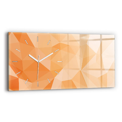 Glass wall clock rectangular Abstraction triangles