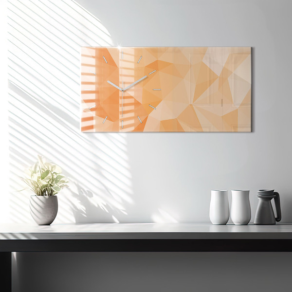 Glass wall clock rectangular Abstraction triangles