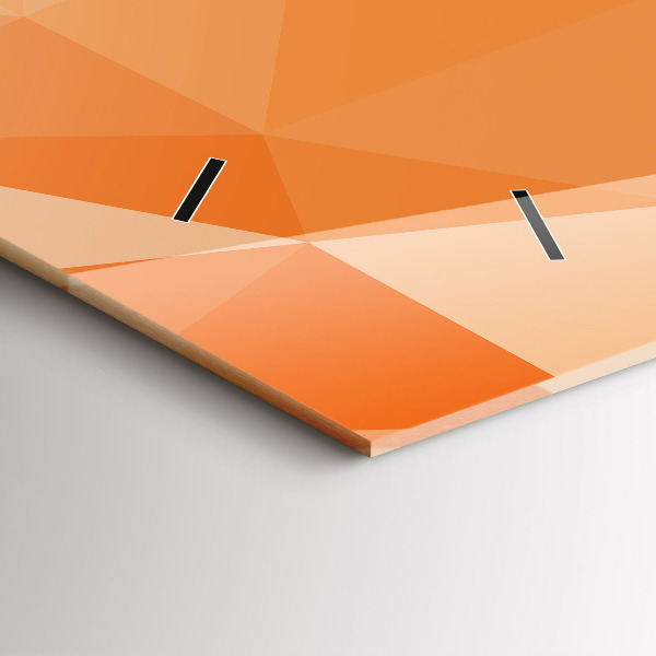 Glass wall clock rectangular Abstraction triangles