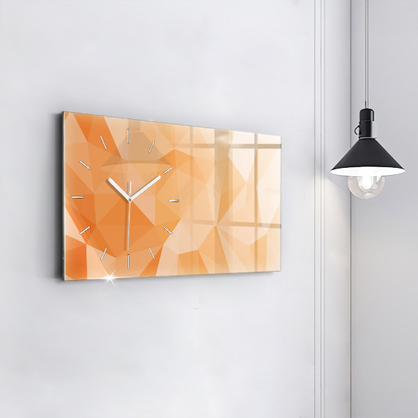 Glass wall clock rectangular Abstraction triangles
