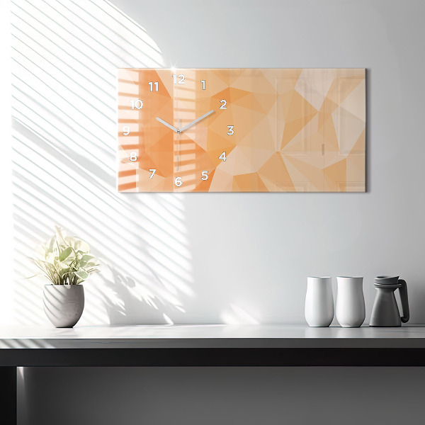 Glass wall clock rectangular Abstraction triangles