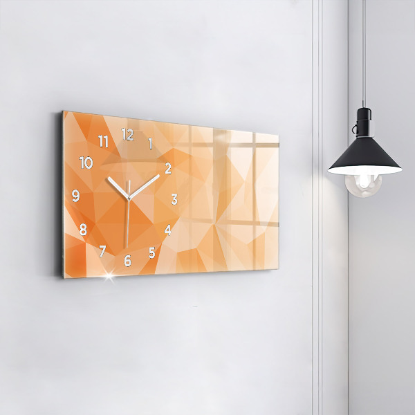 Glass wall clock rectangular Abstraction triangles