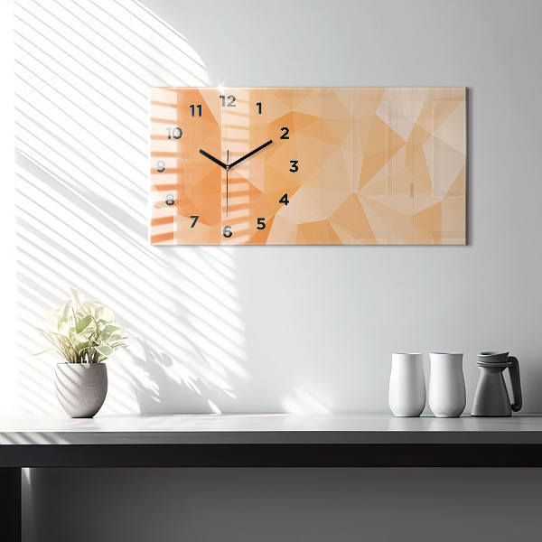 Glass wall clock rectangular Abstraction triangles