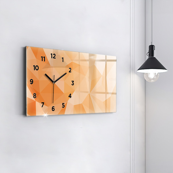 Glass wall clock rectangular Abstraction triangles
