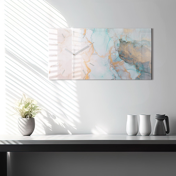 Glass wall clock rectangular Abstract painting
