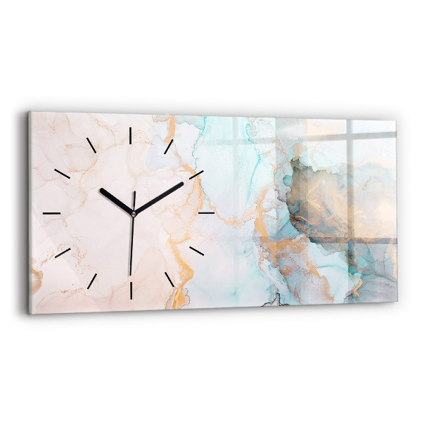 Glass wall clock rectangular Abstract painting
