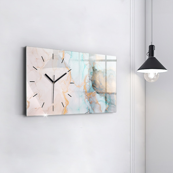 Glass wall clock rectangular Abstract painting