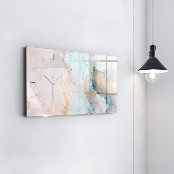 Glass wall clock rectangular Abstract painting