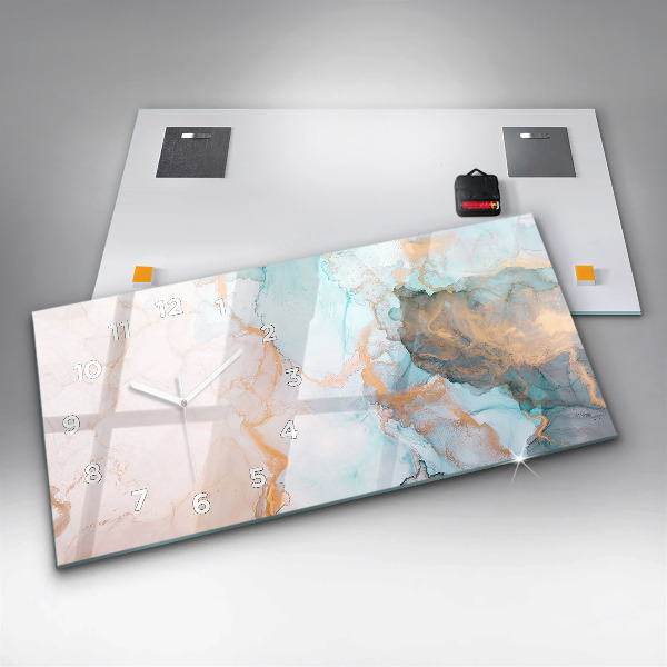 Glass wall clock rectangular Abstract painting