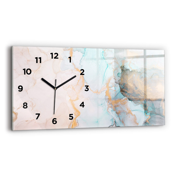 Glass wall clock rectangular Abstract painting