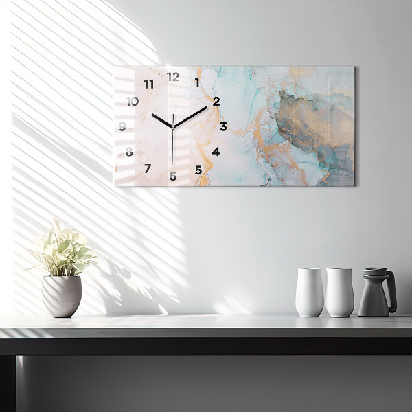 Glass wall clock rectangular Abstract painting