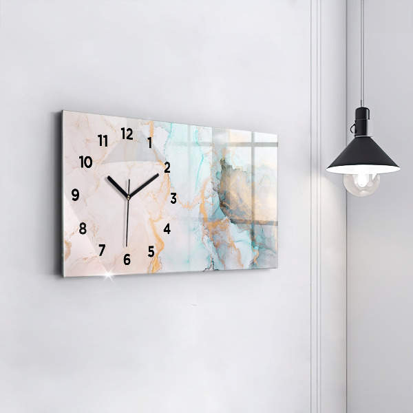 Glass wall clock rectangular Abstract painting