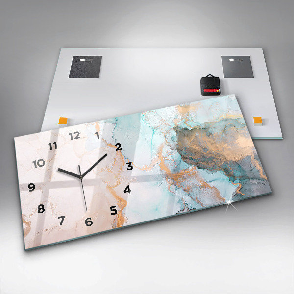 Glass wall clock rectangular Abstract painting