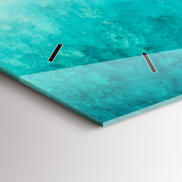 Glass wall clock rectangular Beach sea sand