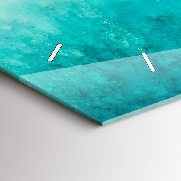 Glass wall clock rectangular Beach sea sand