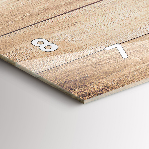 Glass wall clock rectangular Wooden texture