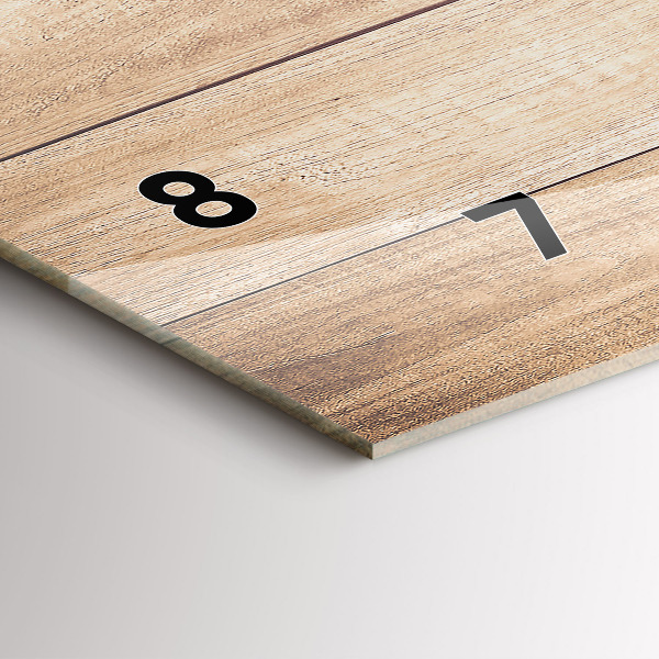 Glass wall clock rectangular Wooden texture