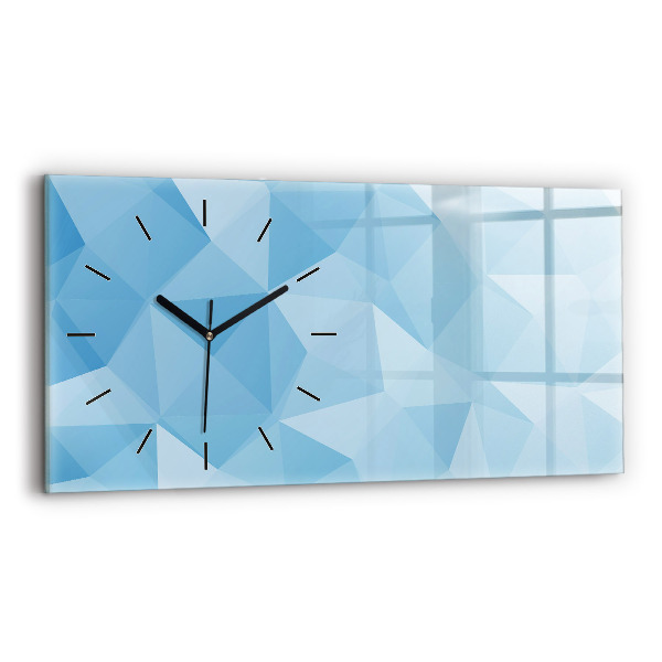 Glass wall clock rectangular Triangles abstract