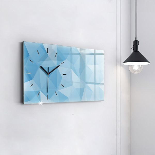 Glass wall clock rectangular Triangles abstract