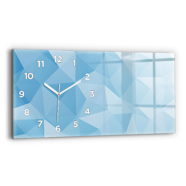 Glass wall clock rectangular Triangles abstract