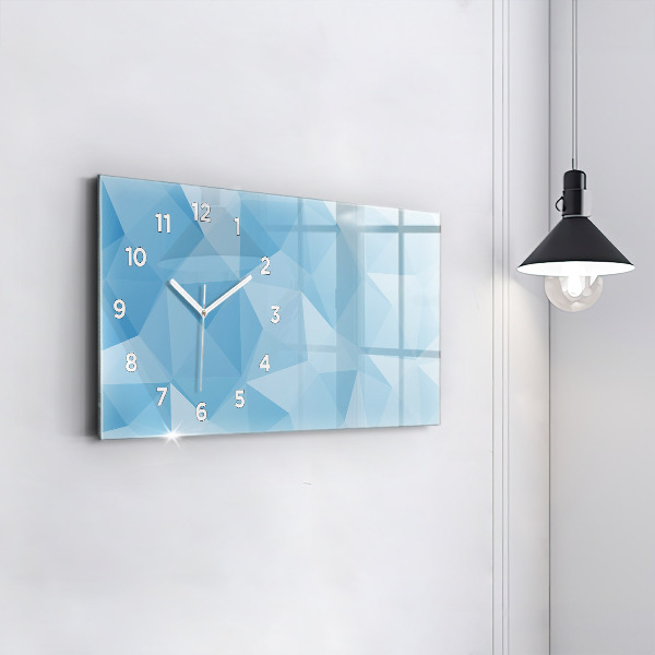Glass wall clock rectangular Triangles abstract