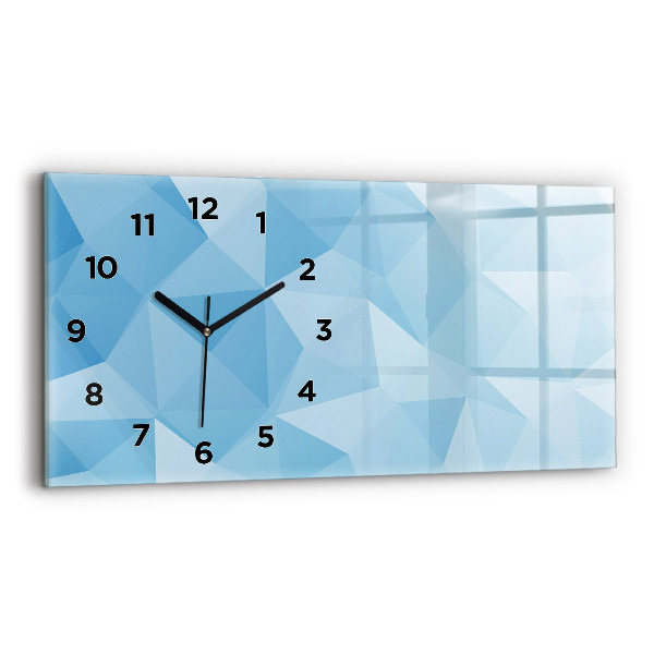 Glass wall clock rectangular Triangles abstract
