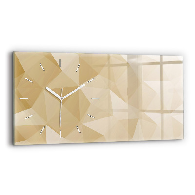 Glass wall clock rectangular Triangles abstract