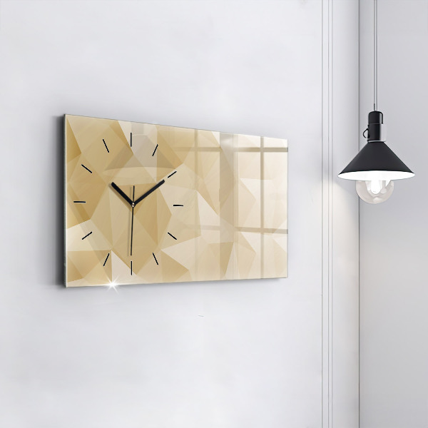 Glass wall clock rectangular Triangles abstract
