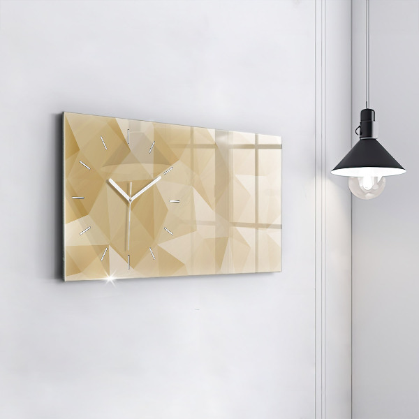 Glass wall clock rectangular Triangles abstract