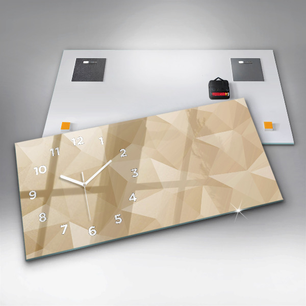 Glass wall clock rectangular Triangles abstract