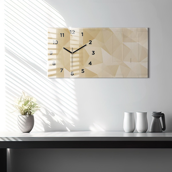 Glass wall clock rectangular Triangles abstract