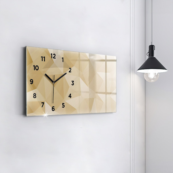Glass wall clock rectangular Triangles abstract