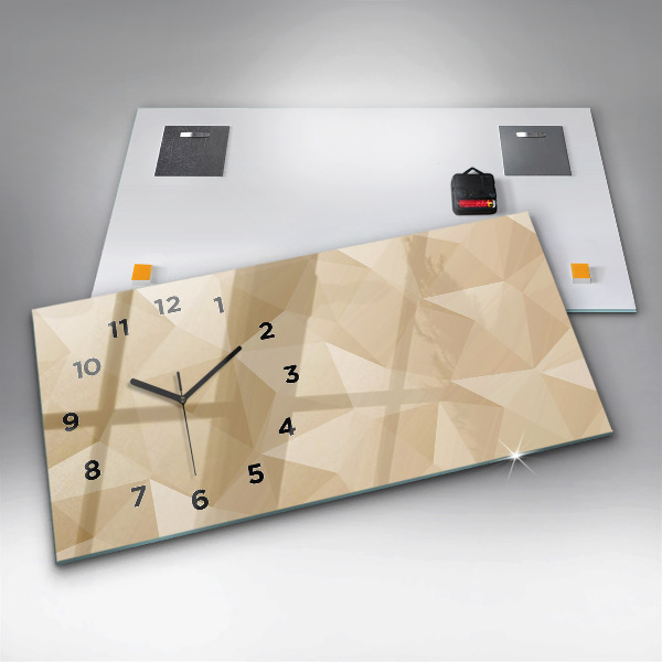 Glass wall clock rectangular Triangles abstract