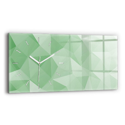 Glass wall clock rectangular Triangles abstract