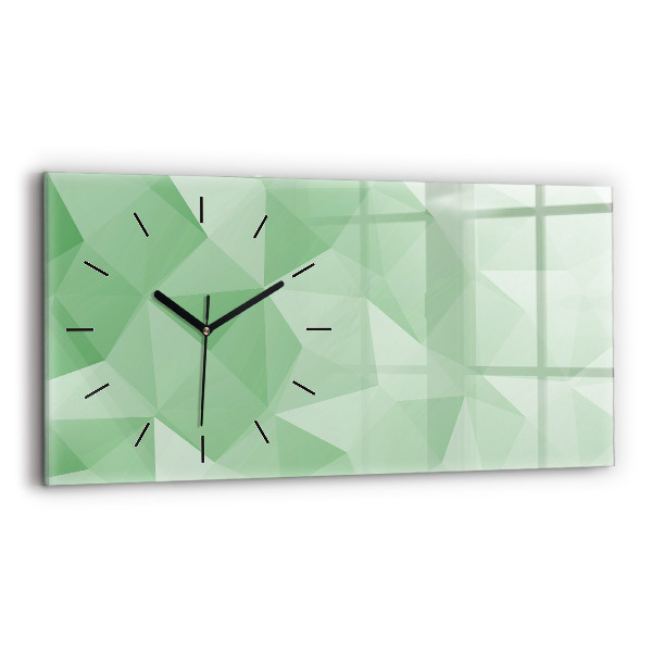 Glass wall clock rectangular Triangles abstract