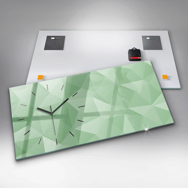 Glass wall clock rectangular Triangles abstract